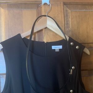 Calvin Klein Black Dress with shiny gold buttons